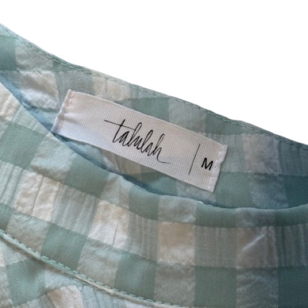 NWOT Talulah 2 Pcs Gingham Sleeveless Top Tiered Skirt Blue White Size M - Picture 4 of 15